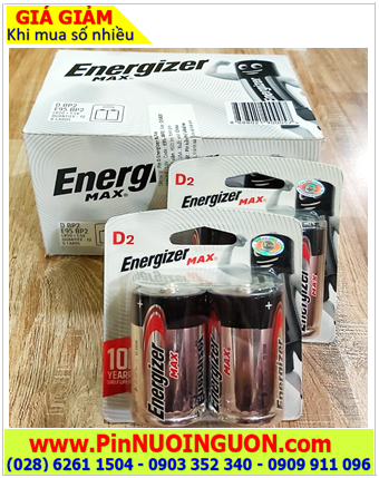 COMBO 01hộp (6vỉ=12 viên) Pin đại D 1.5v Alkaline Energizer E95 BP2 chinh hang _Giá chỉ 659.000/HỘP